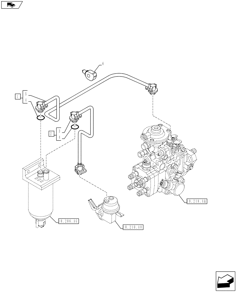 Схема запчастей Case IH F4CE9484C J600 - (10.210.AF) - FUEL LINE (10) - ENGINE