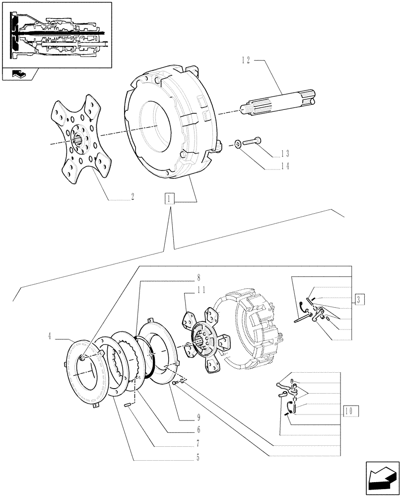 Схема запчастей Case IH FARMALL 85C - (1.25.0[01A]) - CLUTCH - D5949 (03) - TRANSMISSION