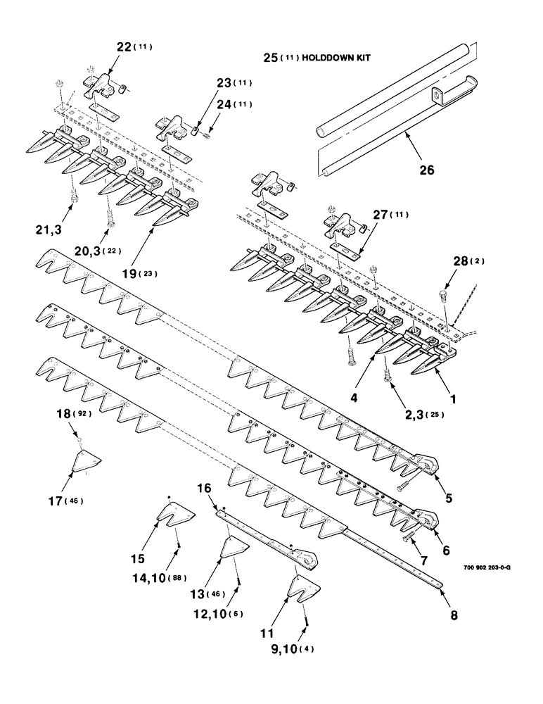 Схема запчастей Case IH 8360 - (3-04) - SICKLE AND GUARD ASSEMBLIES, 12 FOOT (09) - CHASSIS