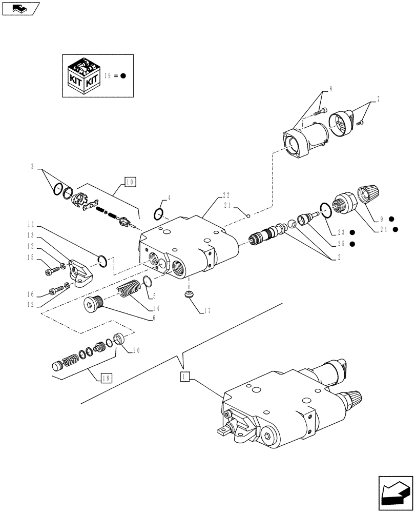 Схема запчастей Case IH FARMALL 115U - (35.204.BE[05]) - VAR - 330849, 331844, 332844 - REMOTE CONTROL VALVE, DIRECTIONAL CONTROL VALVE, COMPONENTS (35) - HYDRAULIC SYSTEMS