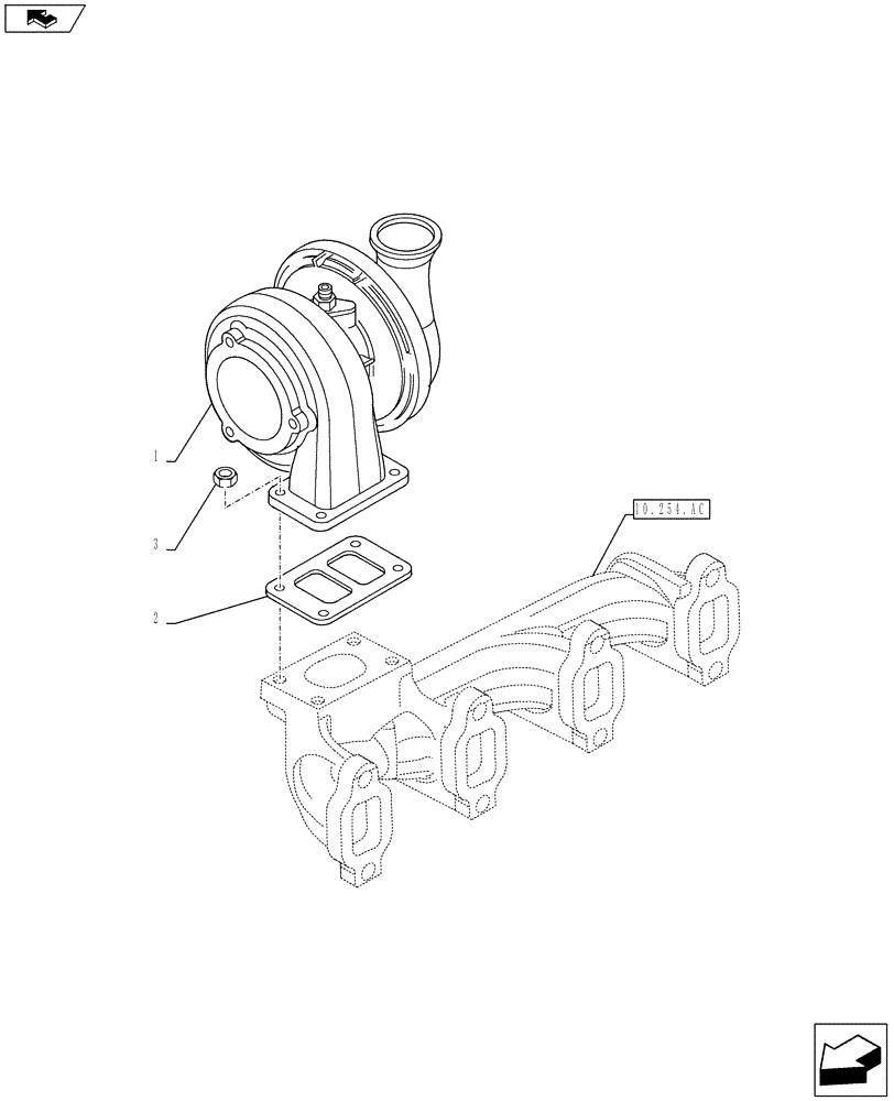 Схема запчастей Case IH F4CE9487N J603 - (10.250.AC) - TURBOCHARGER (10) - ENGINE