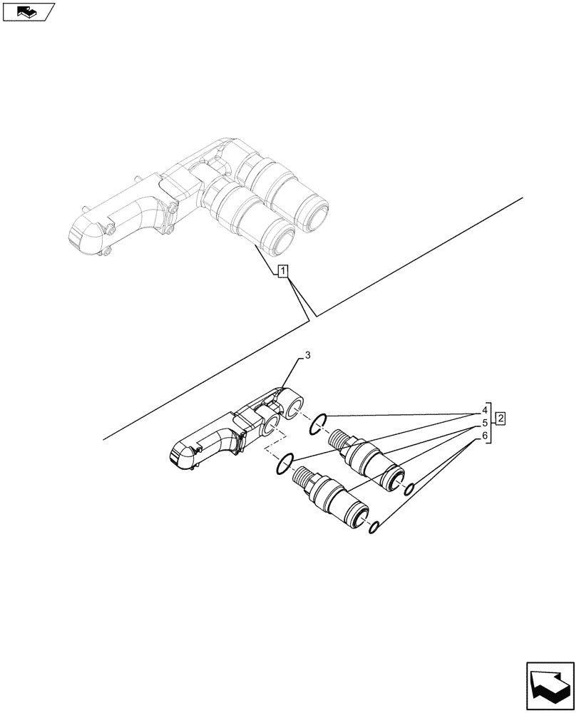 Схема запчастей Case IH FARMALL 105U - (35.204.BE[12]) - VAR - 331844, 332844 - REMOTE CONTROL VALVE, QUICK COUPLER, COMPONENTS (35) - HYDRAULIC SYSTEMS