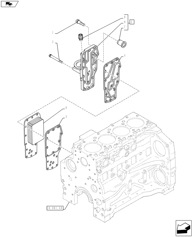 Схема запчастей Case IH F4CE9487N J603 - (10.408.AC) - ENGINE, HEAT EXCHANGER (10) - ENGINE