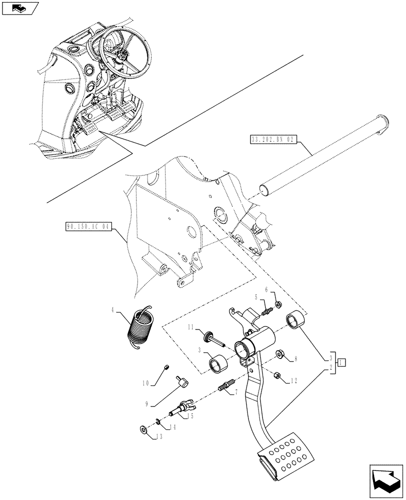 Схема запчастей Case IH FARMALL 105U - (18.100.AF[02]) - VAR - 339606 - CLUTCH PEDAL, ISO - END YR 02-MAY-2014 (18) - CLUTCH