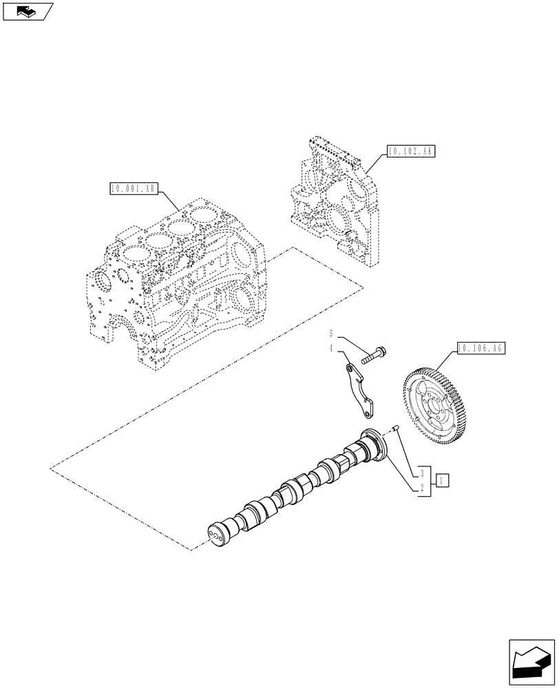 Схема запчастей Case IH F4CE9487N J603 - (10.106.AA) - CAMSHAFT, TIMING CONTROL (10) - ENGINE