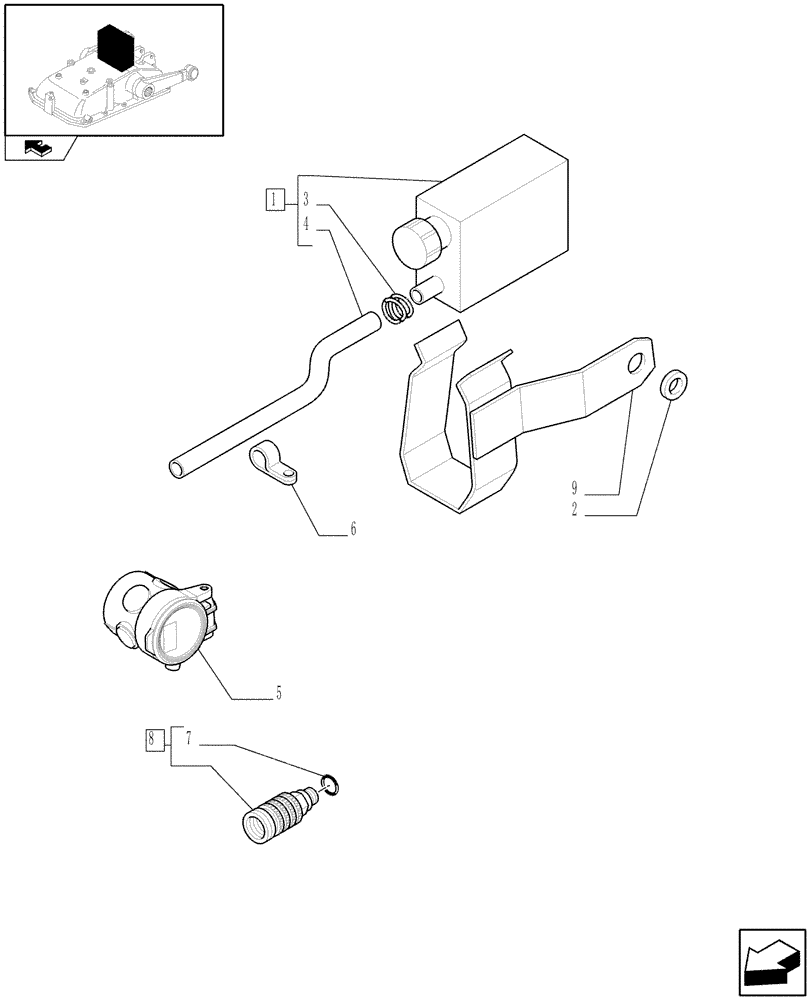 Схема запчастей Case IH FARMALL 85C - (1.82.7/17) - 2 DELUXE FAST CONNECTORS AND OIL COLLECTION SYSTEM FOR 1 CONTROL VALVES (VAR.330543) (07) - HYDRAULIC SYSTEM