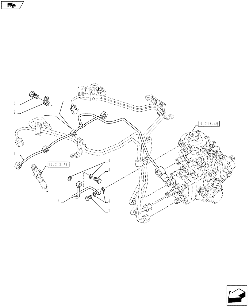 Схема запчастей Case IH F4CE9487N J603 - (10.218.AI) - INJECTION PIPE (10) - ENGINE