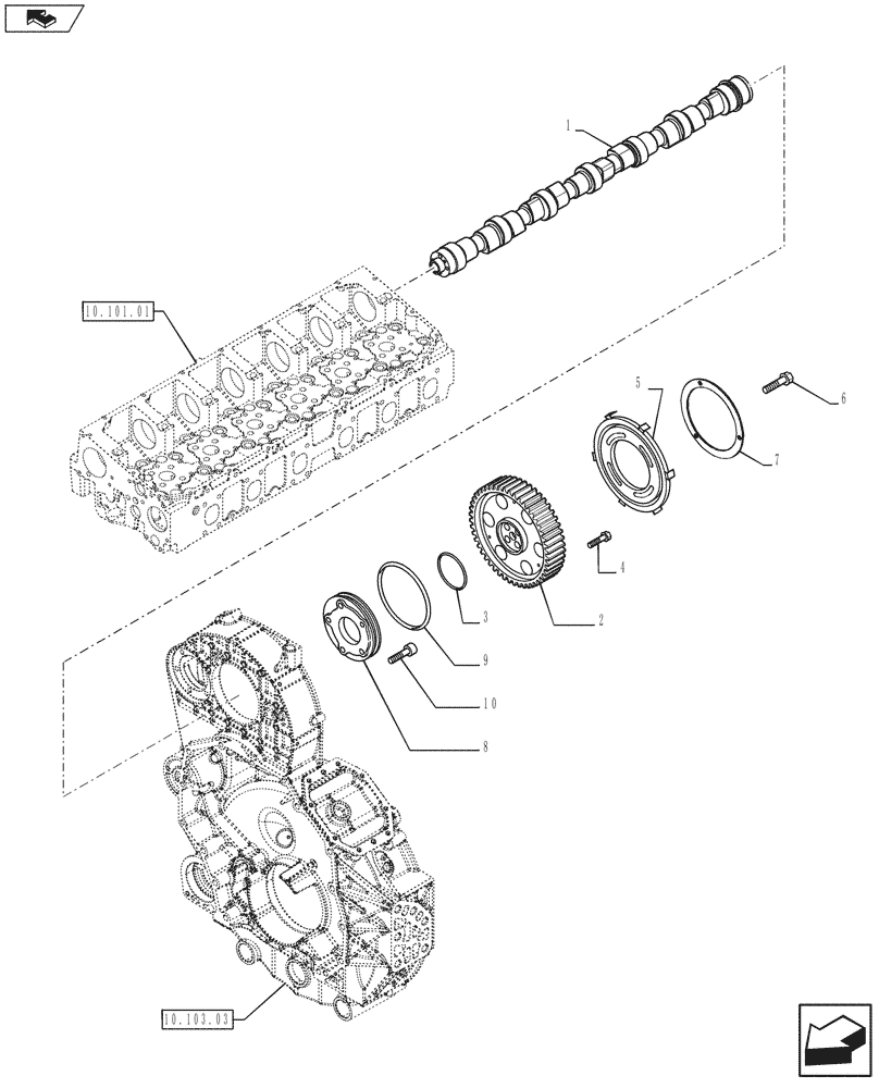 Схема запчастей Case IH F2CFE613R A021 - (10.106.01) - CAMSHAFT (504312682) (10) - ENGINE