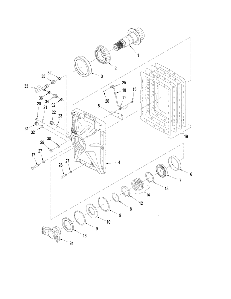 Схема запчастей Case IH STEIGER 385 - (06-63) - 450 SERIES AXLE ASSEMBLY - FRONT COVER (06) - POWER TRAIN