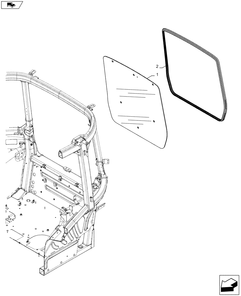 Схема запчастей Case IH FARMALL 105U - (90.156.AB[02]) - VAR - 330642 - WINDOW - REAR - GLASS (90) - PLATFORM, CAB, BODYWORK AND DECALS