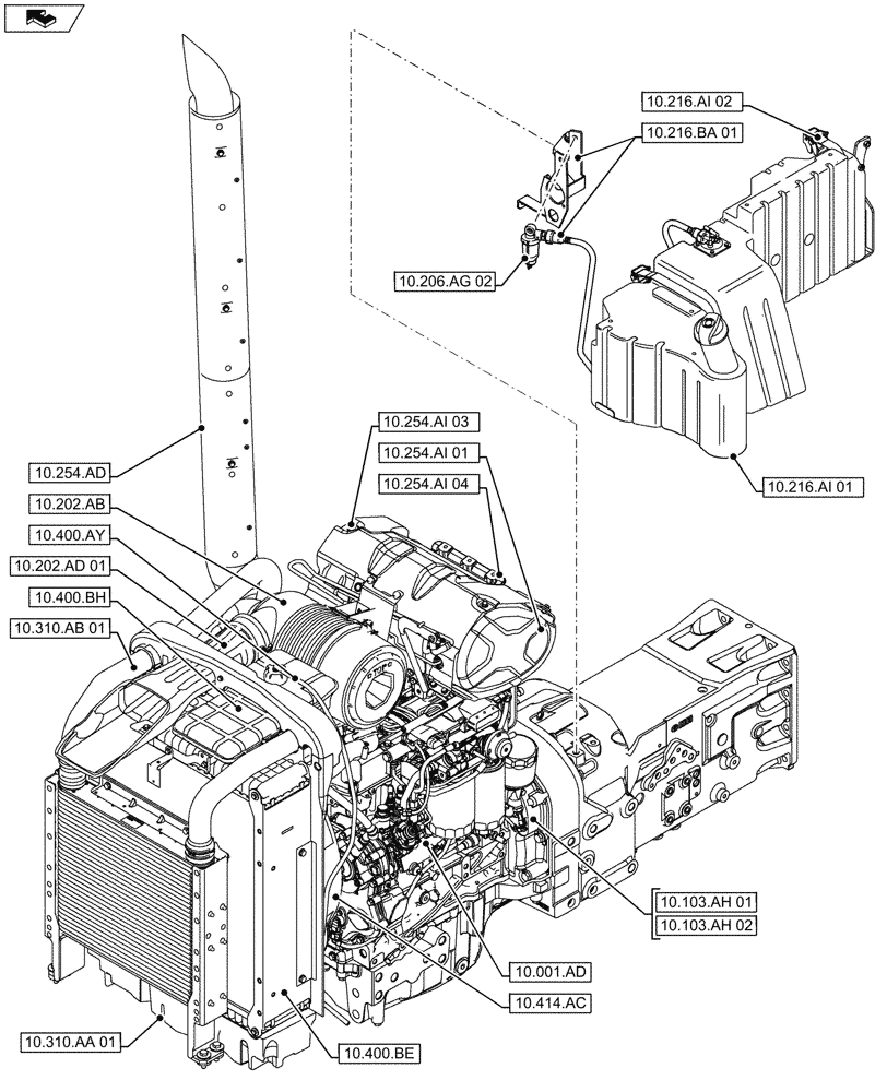 Схема запчастей Case IH FARMALL 115U - (10.000.00) - SECTION INDEX - ENGINE (10) - ENGINE