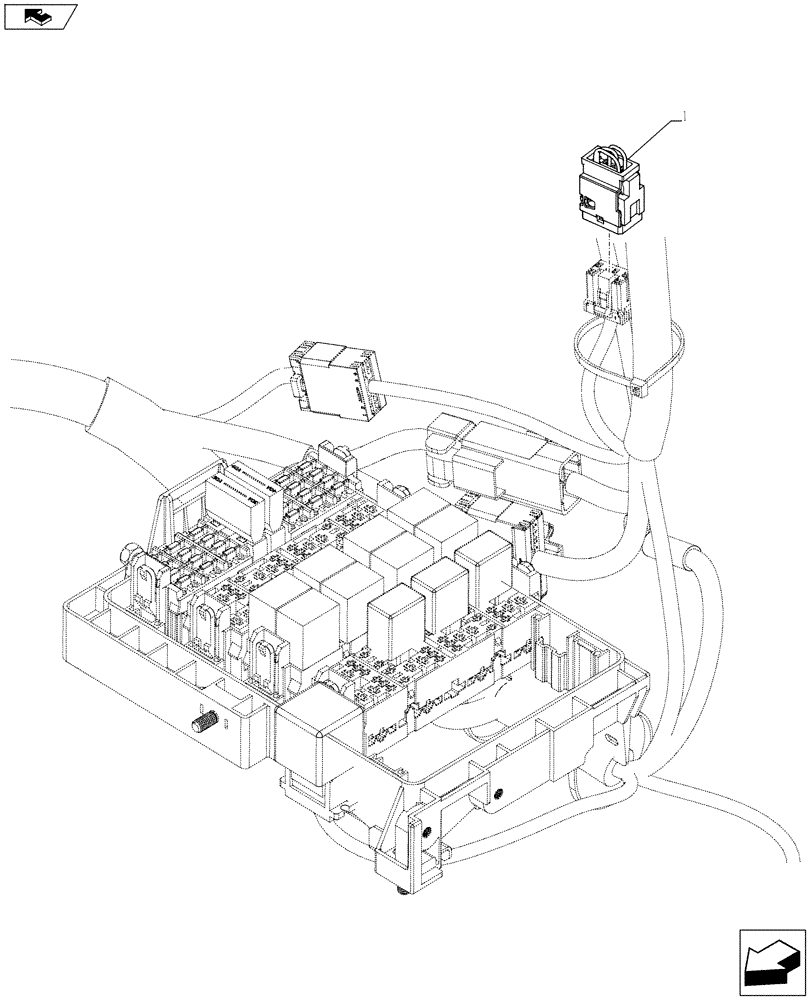 Схема запчастей Case IH FARMALL 105U - (55.511.AB[02]) - VAR - 335717, 336717 - CONNECTOR, CAB, HARNESS, ISO - END YR 11-MAR-2013 (55) - ELECTRICAL SYSTEMS