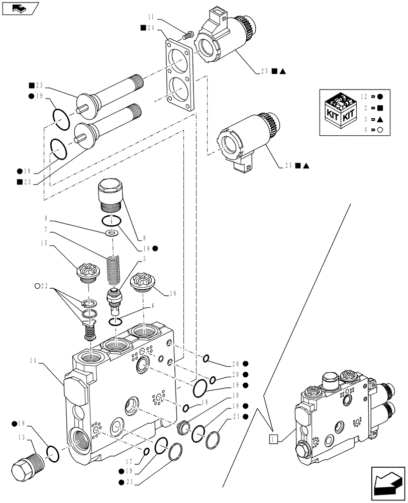 Схема запчастей Case IH FARMALL 105U - (35.204.BE[04]) - VAR - 330849, 331844, 332844, 338844 - REMOTE CONTROL VALVE, DIRECTIONAL CONTROL VALVE, COMPONENTS (35) - HYDRAULIC SYSTEMS