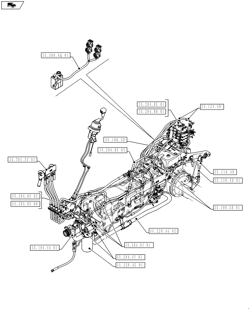 Схема запчастей Case IH FARMALL 115U - (00.000.35[01]) - PICTORIAL INDEX - HYDRAULIC SYSTEMS (00) - GENERAL & PICTORIAL INDEX