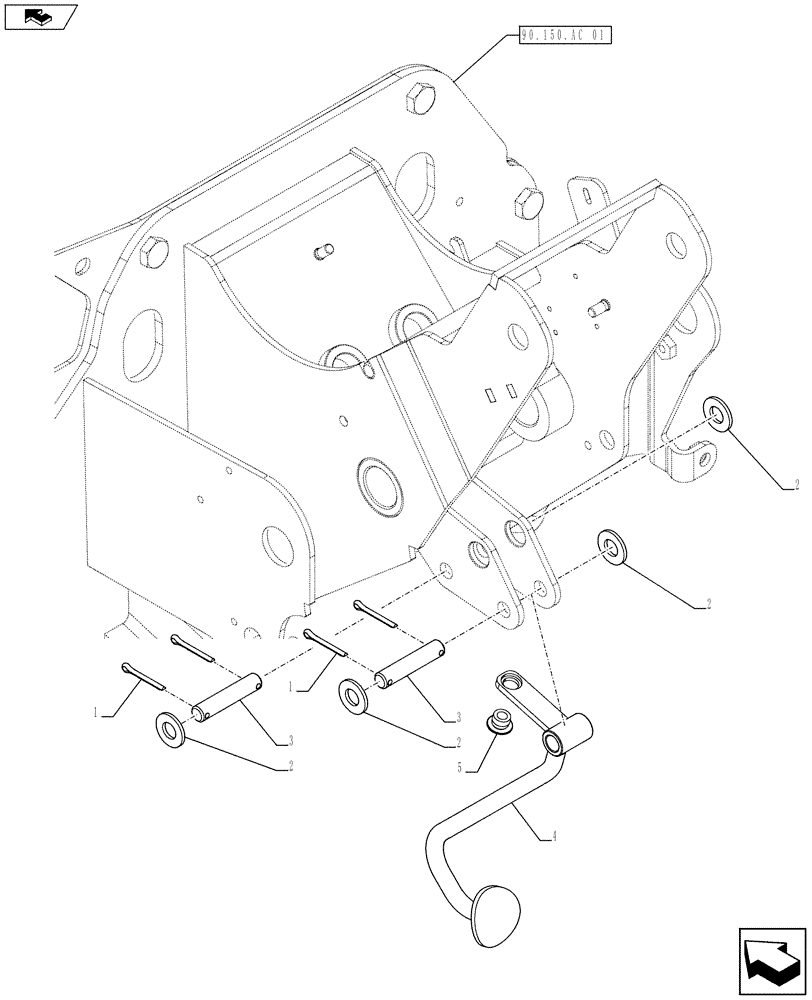 Схема запчастей Case IH FARMALL 105U - (41.101.AB[03]) - STD + VAR - 392644 - STEERING COLUMN, ADJUSTING TOOL (41) - STEERING