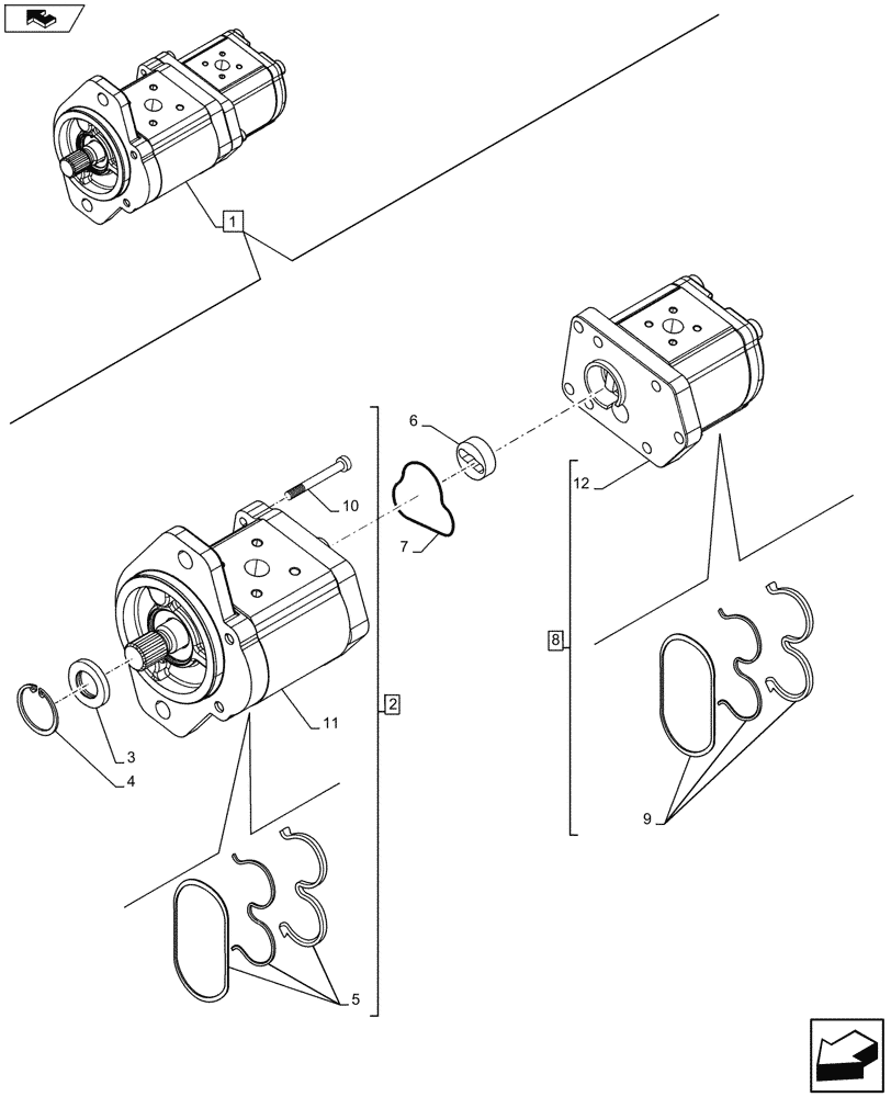 Схема запчастей Case IH FARMALL 105U - (35.104.AA[03]) - VAR - 331690 - HYDRAULIC PUMP (80L/MIN) - COMPONENTS - END YR 09-MAR-2013 (35) - HYDRAULIC SYSTEMS