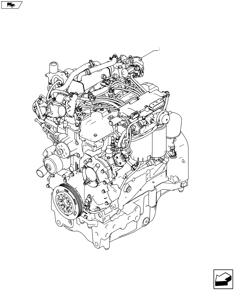 Схема запчастей Case IH FARMALL 105U - (10.001.AD) - STD + VAR - 390174 - ENGINE, ASSY (10) - ENGINE