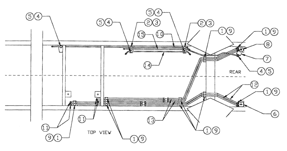 Схема запчастей Case IH PATRIOT II - (06-010) - HYDRAULIC PLUMBING - STEEL HYDRAULIC TUBES & CLAMPS Hydraulic Plumbing