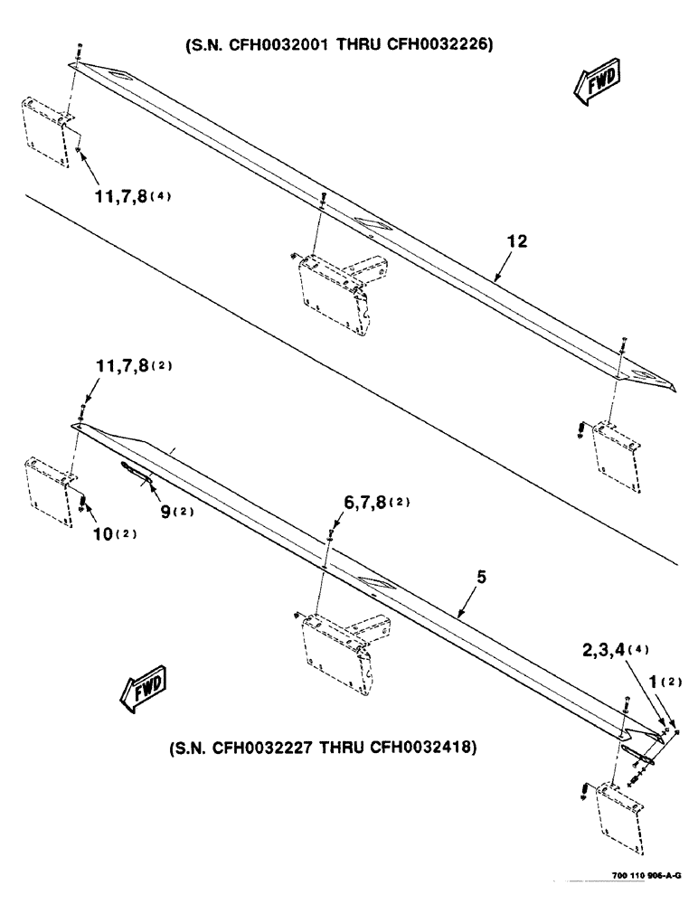 Схема запчастей Case IH 8840 - (5-18) - HAY CONDITIONER SHIELD ASSEMBLIES, (S.N. CFH0032001 THRU CFH0032226) (58) - ATTACHMENTS/HEADERS