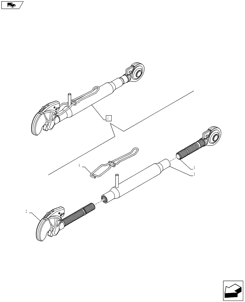 Схема запчастей Case IH FARMALL 105U - (37.162.AF) - VAR - 331789, 332789 - 3 POINT HITCH, FRONT, UPPER LINK, COMPONENTS (37) - HITCHES, DRAWBARS & IMPLEMENT COUPLINGS