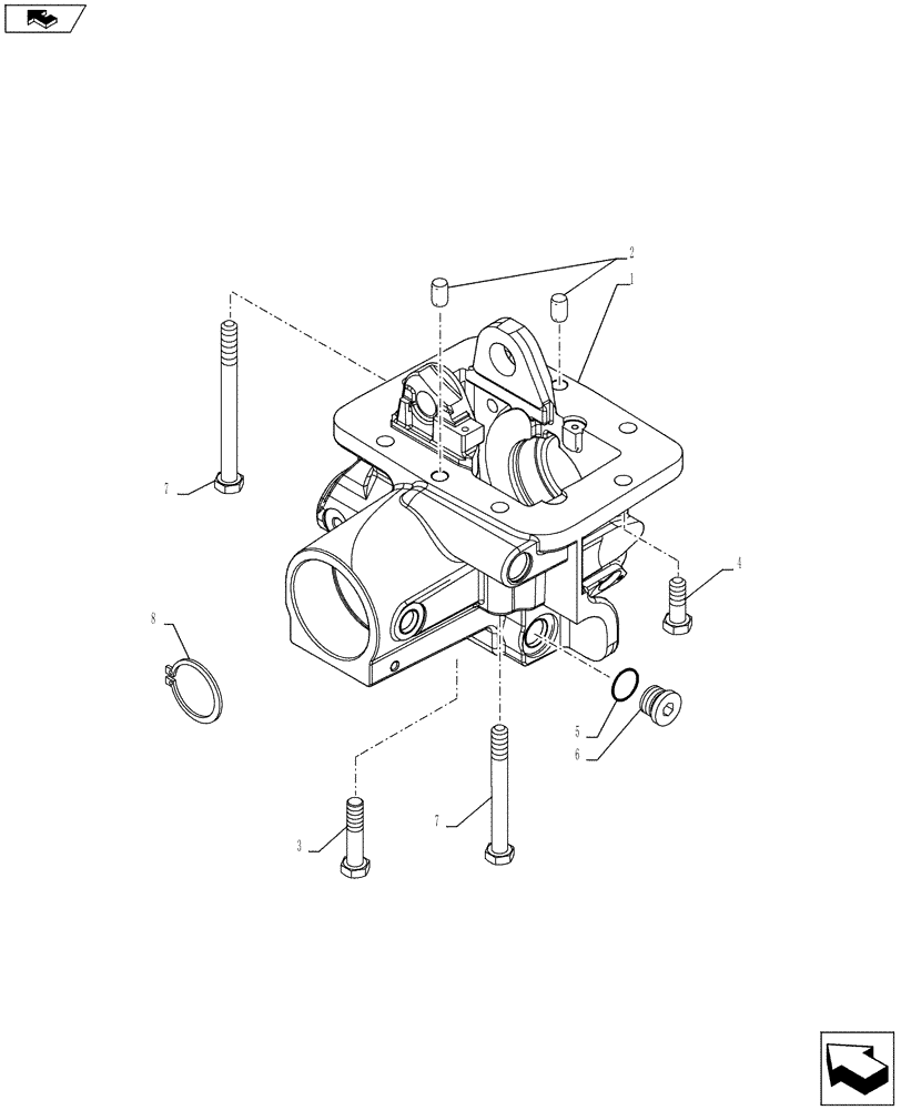 Схема запчастей Case IH FARMALL 115U - (23.202.AD[01]) - STD + VAR - 390399 - 4WD, ELECTROHYDRAULIC ENGAGEMENT, IDLER CASE (23) - FOUR WHEEL DRIVE SYSTEM