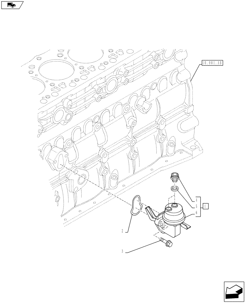 Схема запчастей Case IH F4CE9484C J600 - (10.210.AO) - FUEL PUMP (10) - ENGINE