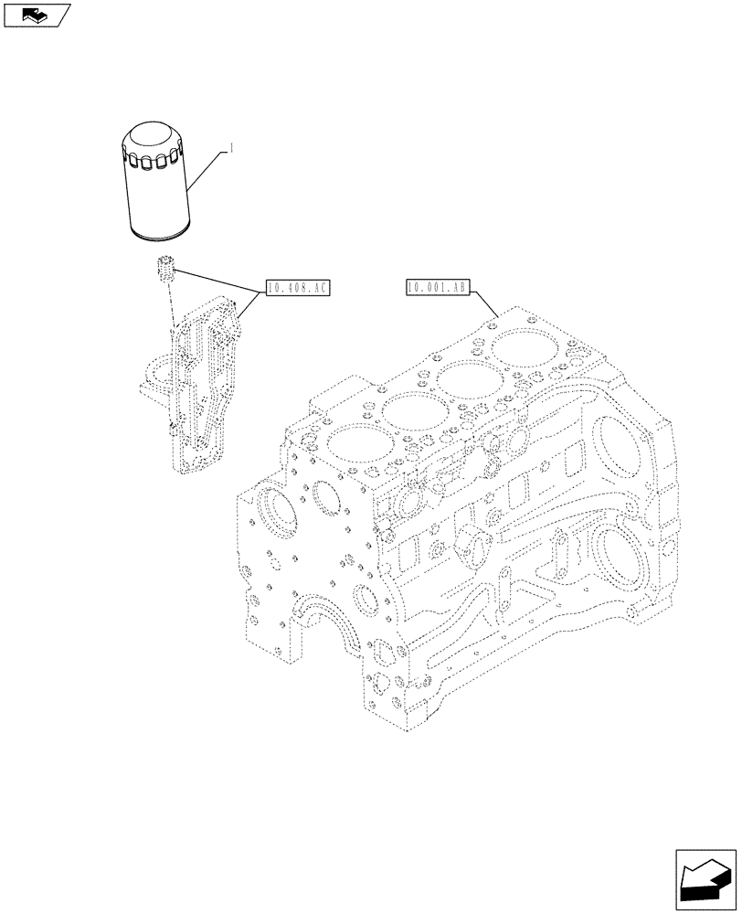 Схема запчастей Case IH F4CE9487N J603 - (10.304.AE) - ENGINE OIL FILTER (10) - ENGINE