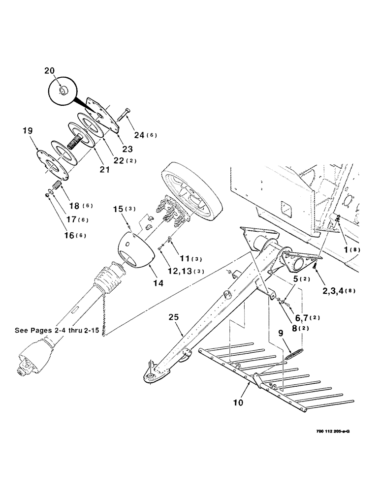 Схема запчастей Case IH 8530 - (2-02) - TONGUE AND PRIMARY DRIVE ASSEMBLY Driveline