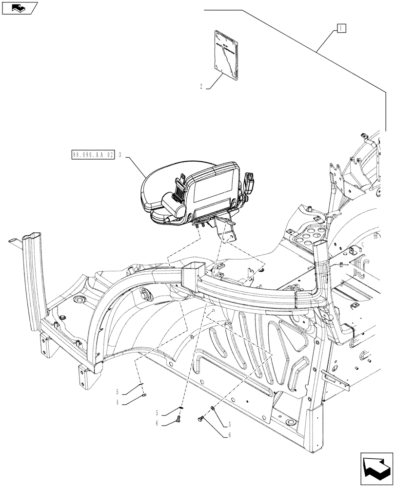 Схема запчастей Case IH FARMALL 115U - (88.090.AA[01]) - DIA KIT, INSTRUCTION SEAT WITH BELT (88) - ACCESSORIES