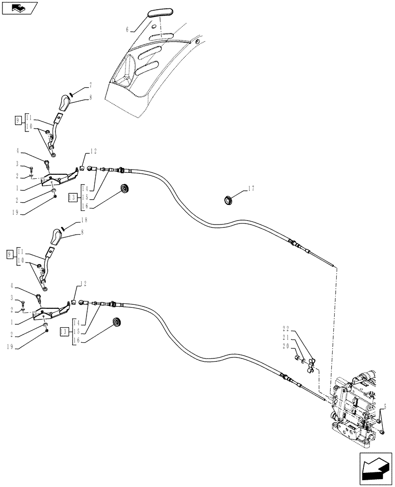 Схема запчастей Case IH FARMALL 105U - (35.204.BL[01]) - VAR - 330849, 338844 - REMOTE CONTROL VALVE, CONTROL LEVER (35) - HYDRAULIC SYSTEMS