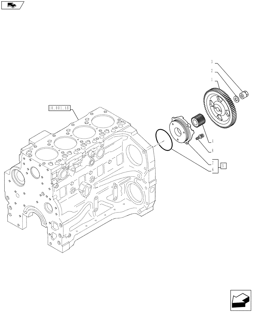 Схема запчастей Case IH F4CE9487N J603 - (10.114.AB) - PULLEY DRIVE, SUPPORT (10) - ENGINE