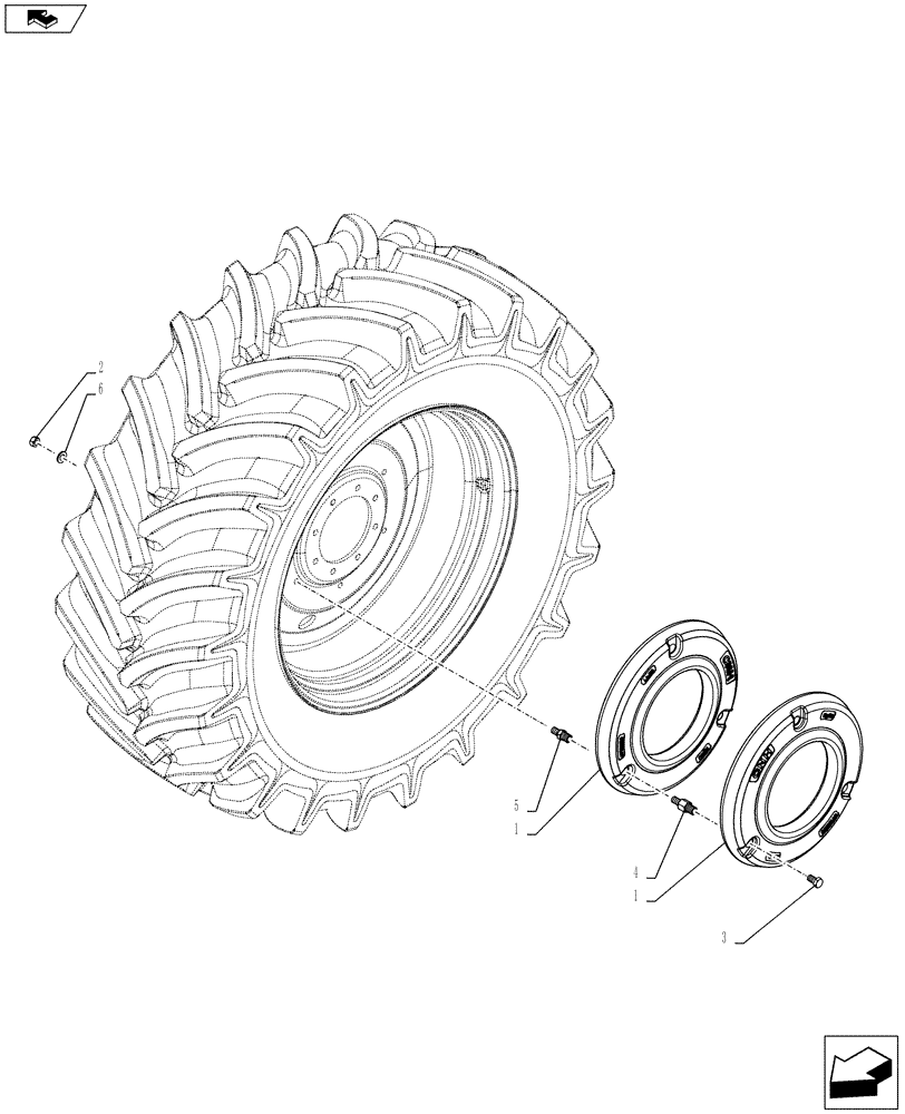 Схема запчастей Case IH FARMALL 115U - (39.140.AL[01]) - VAR - 330470, 330471 - WHEEL WEIGHT, REAR - END S/N ZCJR23172 (39) - FRAMES AND BALLASTING