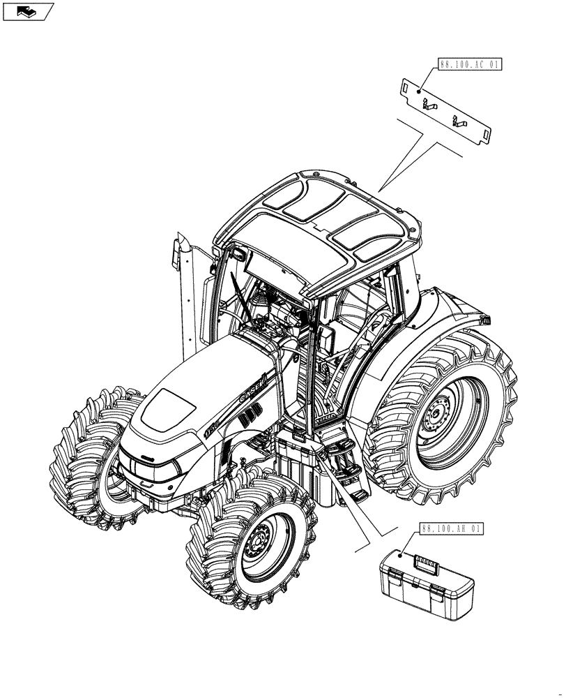 Схема запчастей Case IH FARMALL 115U - (00.000.88) - PICTORIAL INDEX - ACCESSORIES (00) - GENERAL & PICTORIAL INDEX