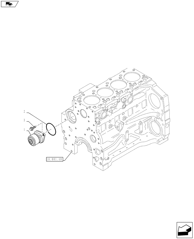 Схема запчастей Case IH F4CE9487N J603 - (10.400.BB) - WATER PUMP (10) - ENGINE