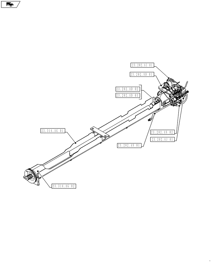 Схема запчастей Case IH FARMALL 115U - (23.000.00) - SECTION INDEX - 4WD LINES (23) - FOUR WHEEL DRIVE SYSTEM