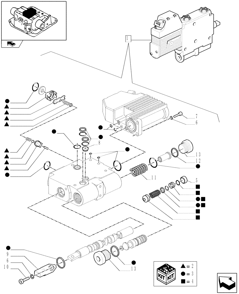 Схема запчастей Case IH PUMA 125 - (1.82.7/01C) - ELECTRONIC CONTROL VALVE - BREAKDOWN (07) - HYDRAULIC SYSTEM