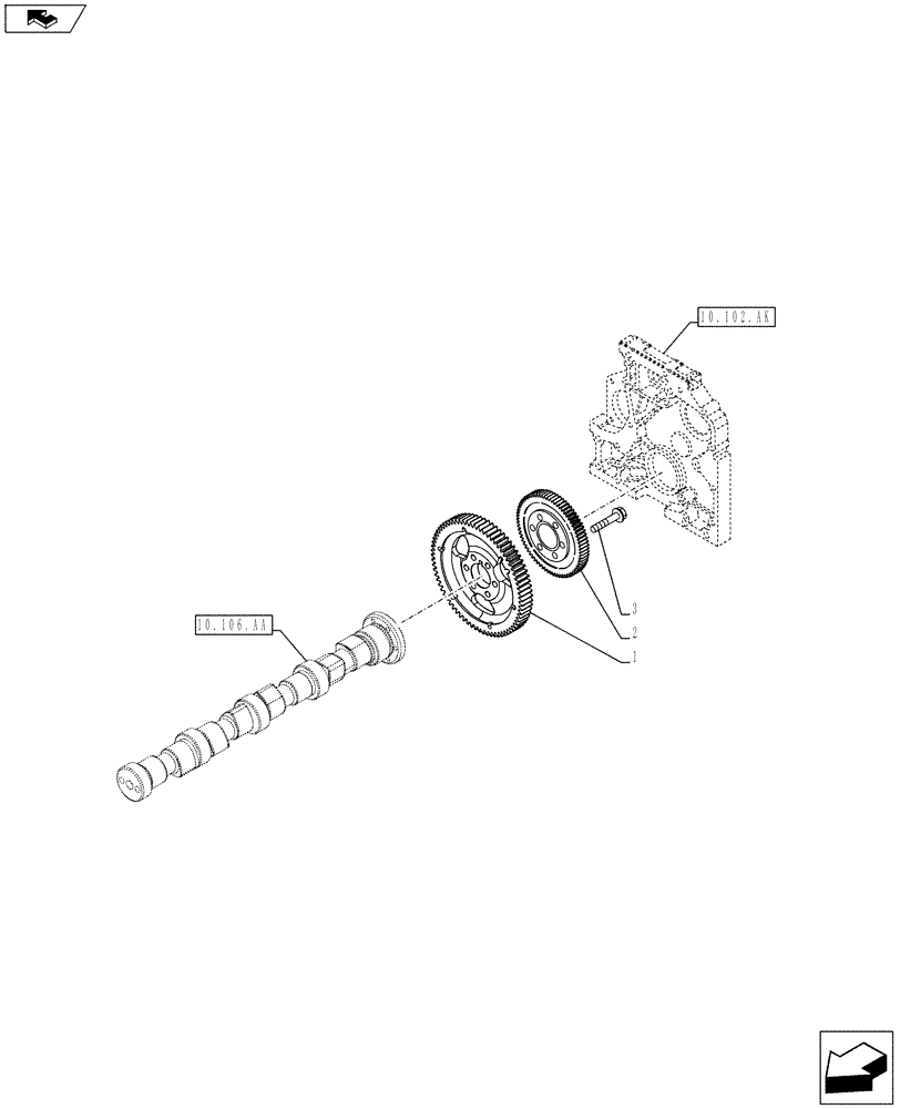 Схема запчастей Case IH F4CE9487N J603 - (10.106.AG) - GEAR, DRIVE (10) - ENGINE