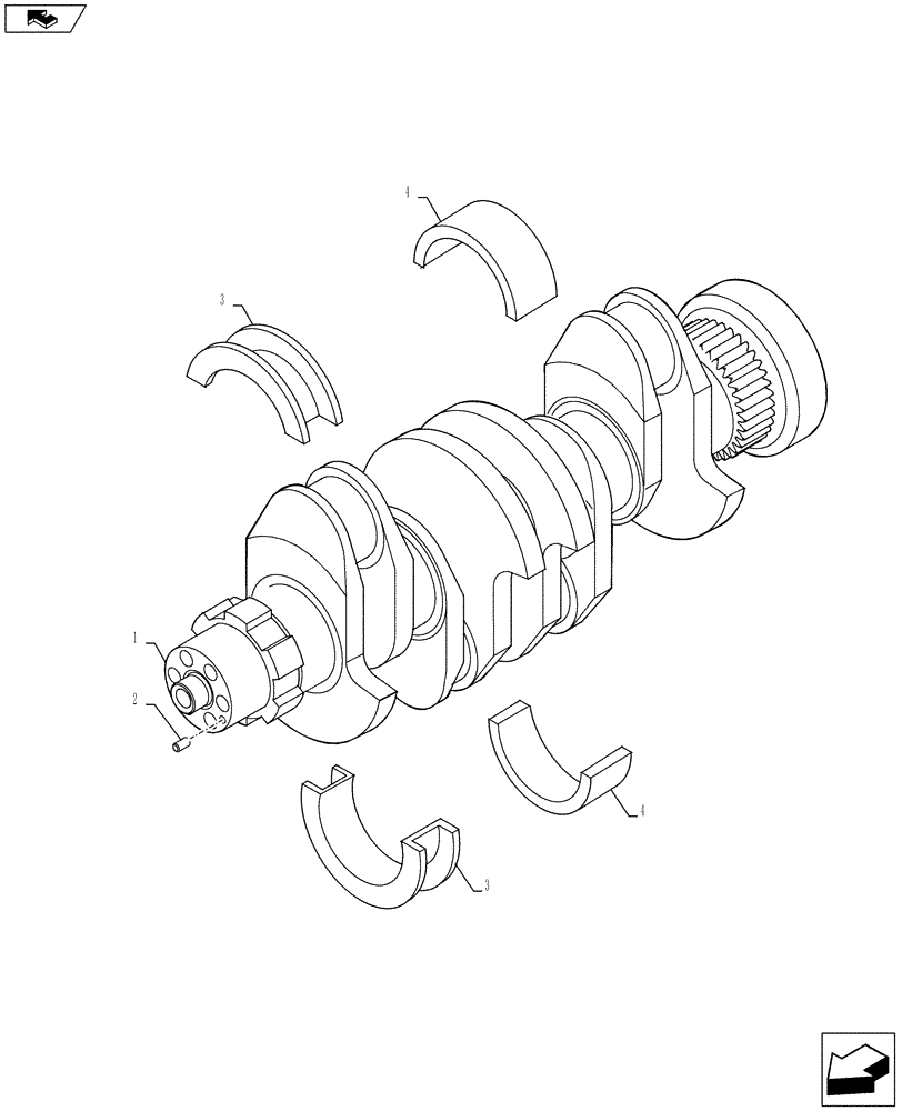 Схема запчастей Case IH F4CE9484C J600 - (10.103.AA) - CRANKSHAFT (10) - ENGINE