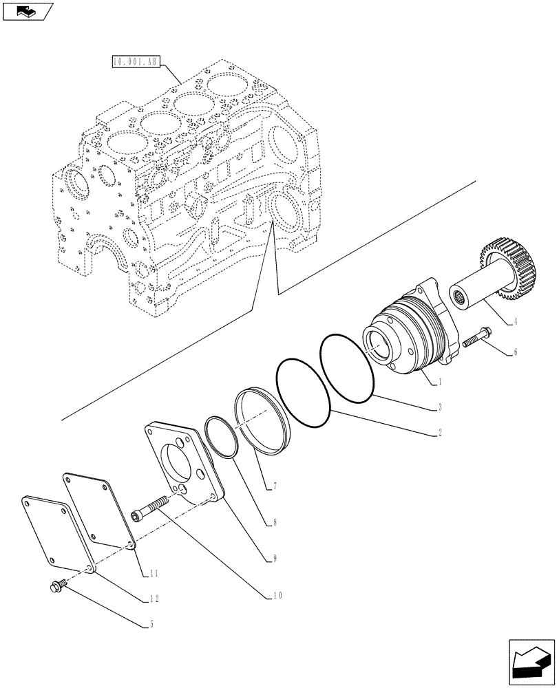 Схема запчастей Case IH F4CE9484L J600 - (10.103.AD) - CRANKSHAFT, GEAR (10) - ENGINE