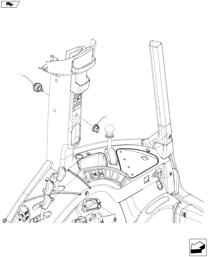 Схема запчастей Case IH FARMALL 115U - (55.405.BP[02]) - STD + VAR - 336755, 390755 - LIGHT SWITCH, ISO (55) - ELECTRICAL SYSTEMS