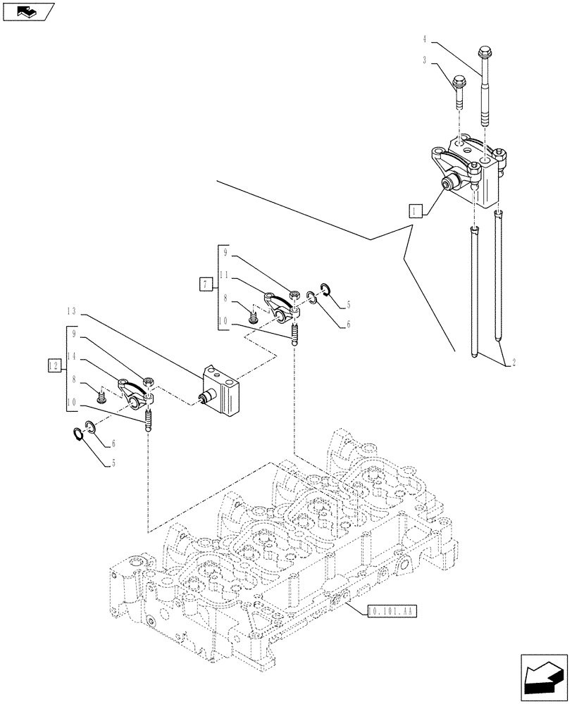 Схема запчастей Case IH F4CE9487N J603 - (10.106.AP) - ROCKSHAFT (10) - ENGINE