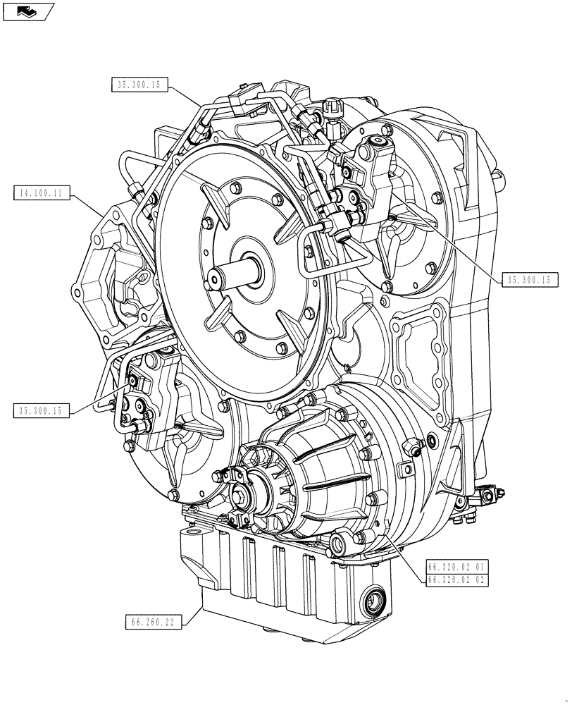 Схема запчастей Case IH 8120 - (14.000.00) - SECTION INDEX - LIVE PTO (14) - MAIN GEARBOX & DRIVE