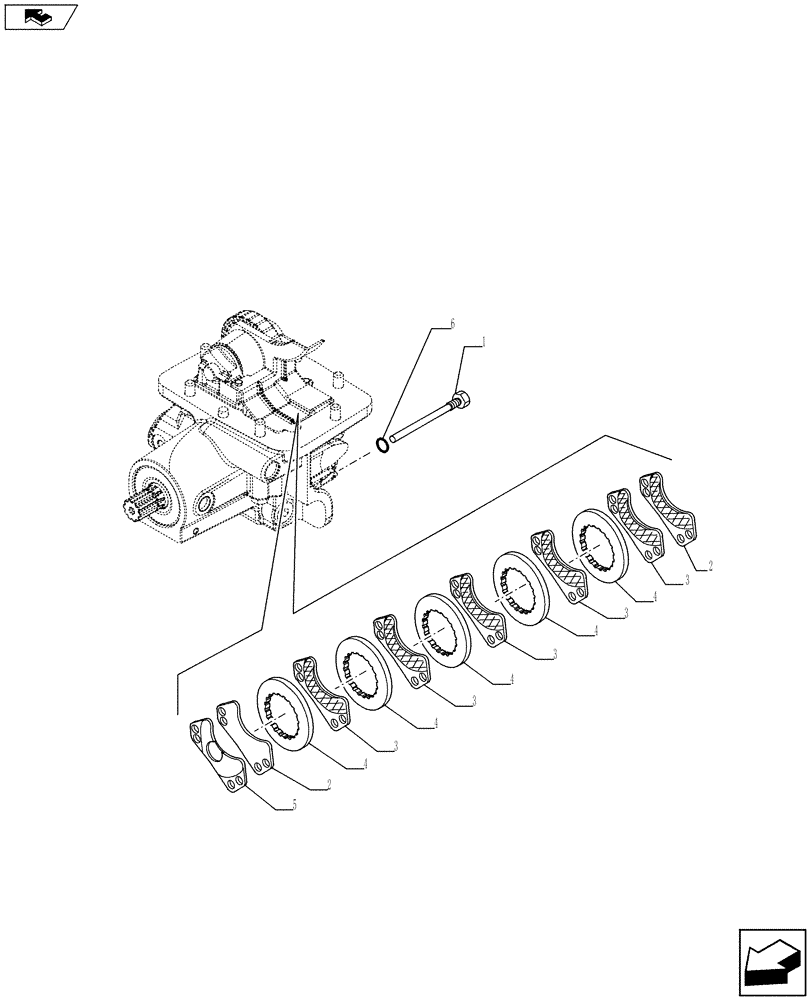 Схема запчастей Case IH FARMALL 115U - (33.110.AV[02]) - VAR - 330308, 330415 - PARKING BRAKE, DISC, ISO (33) - BRAKES & CONTROLS