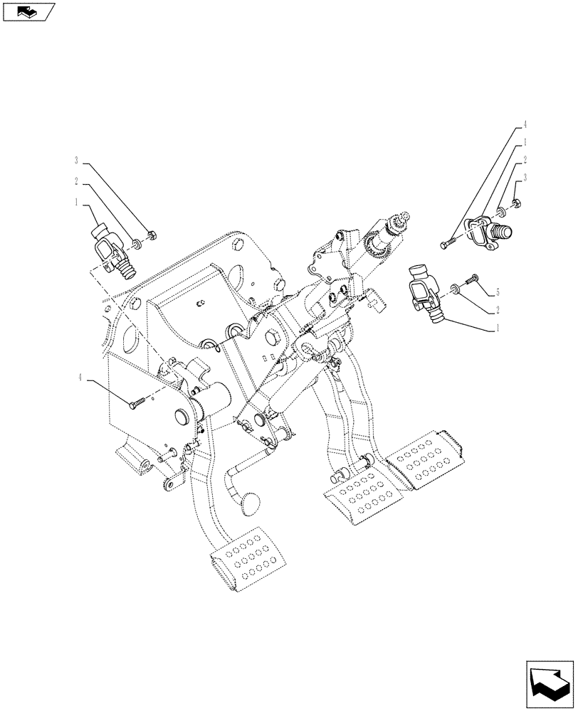 Схема запчастей Case IH FARMALL 105U - (55.618.AI[02]) - STD + VAR - 336755, 390755 - PEDAL, LIMIT SWITCH, ISO (55) - ELECTRICAL SYSTEMS