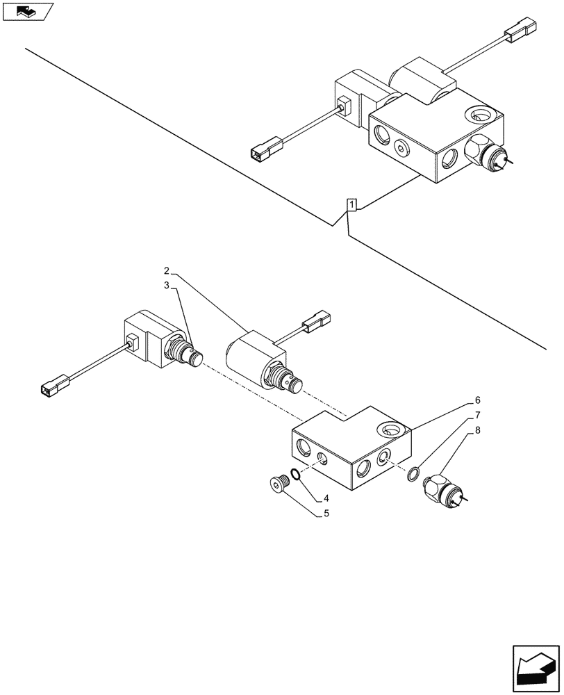 Схема запчастей Case IH FARMALL 105U - (33.220.AC[04]) - VAR - 743517 - BRAKE VALVE, COMPONENTS, ISO (33) - BRAKES & CONTROLS