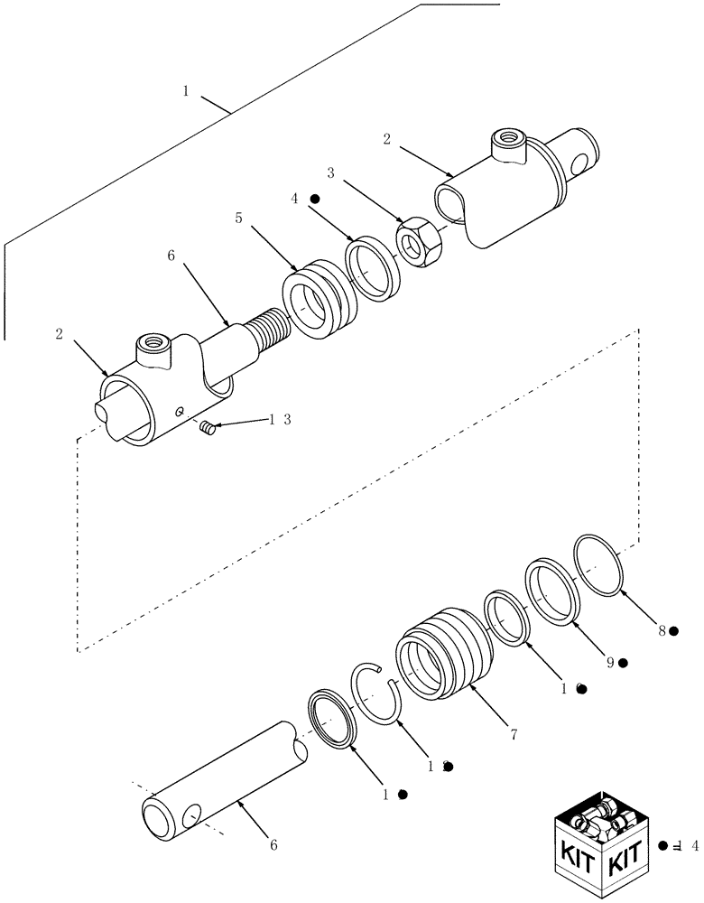 Схема запчастей Case IH SCX100 - (07.05[1]) - HYDRAULIC CYLINDER, MASTER, PRIOR TO PIN HCA0017070 (07) - HYDRAULICS