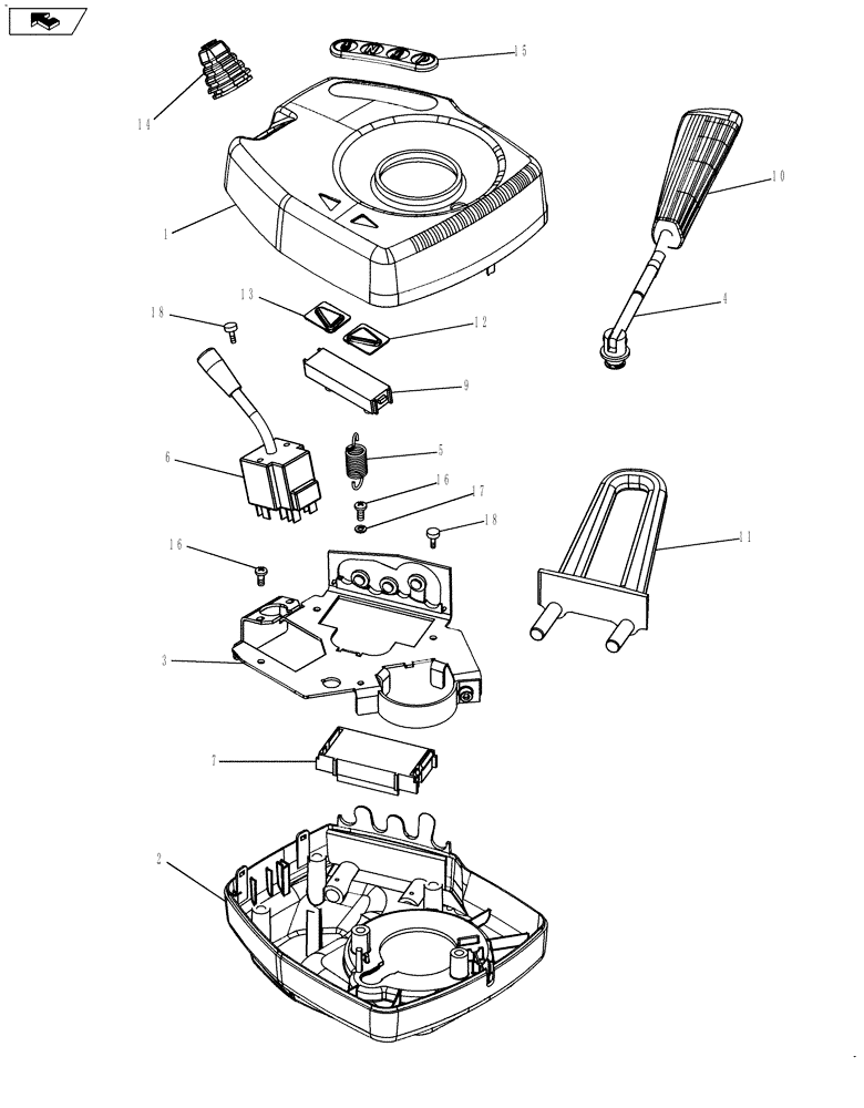 Схема запчастей Case IH MX270 - (06-26) - LEVER ASSY TRANSMISSION CONTROL (06) - POWER TRAIN