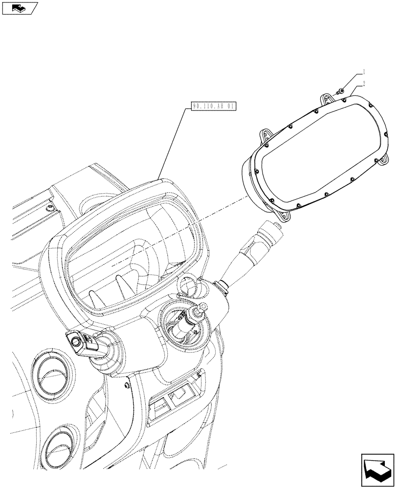 Схема запчастей Case IH FARMALL 105U - (55.408.CA) - STD + VAR - 332738, 391738 - INSTRUMENT CLUSTER (55) - ELECTRICAL SYSTEMS