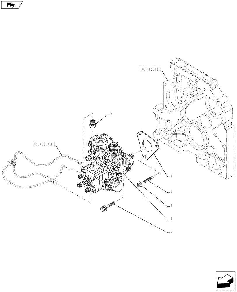 Схема запчастей Case IH F4CE9484C J600 - (10.218.AQ) - FUEL INJECTION PUMP (10) - ENGINE