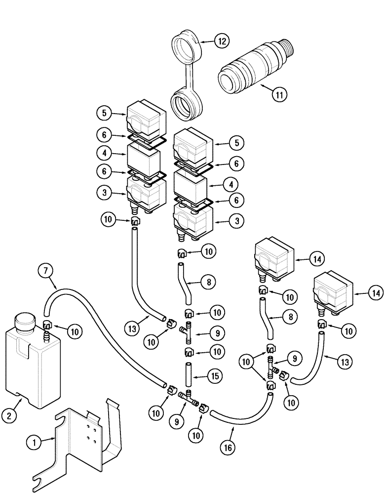 Схема запчастей Case IH MX150 - (08-42) - HYDRAULIC COUPLINGS AND COLLECTORS (35) - HYDRAULIC SYSTEMS